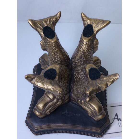 Austin Sculpture Figural Statue Dolphin Pedestal Signed Vintage 1993 - Picture 3 of 11